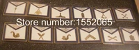 factory wholesale 12pcs differnt pins per pack 34 brass material set of masonic apron lapel badge
