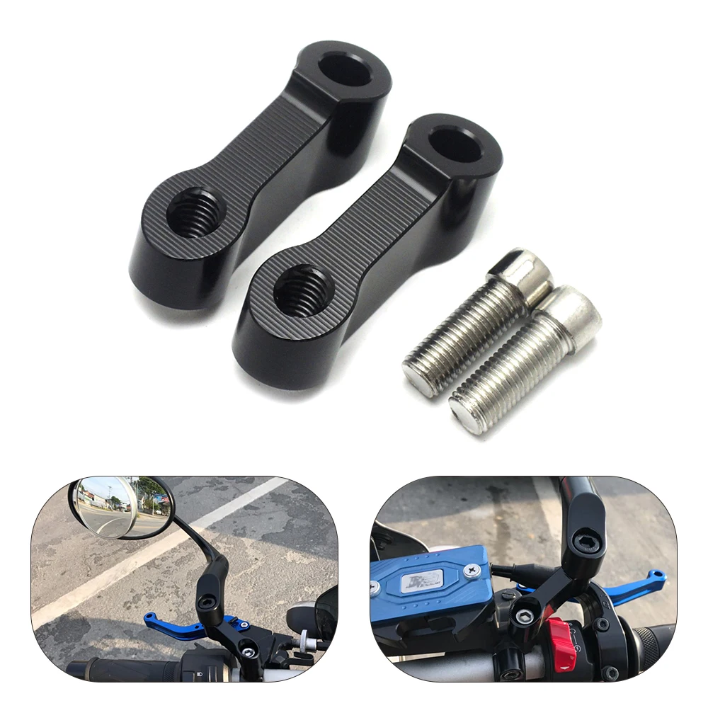 

For Suzuki GSR 400 600 750 Mirrors Extension Riser Extend Adapter For HONDA CB500 CB500F Bolts Size 10mm M900 Monster 1100 MT07