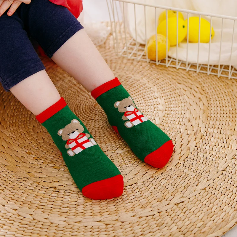 Cotton Spring Winter Autumn Baby Girls Boys Kids Socks Children Striped Terry Snowflake Elk Santa Claus Christmas Bear | Мать и ребенок