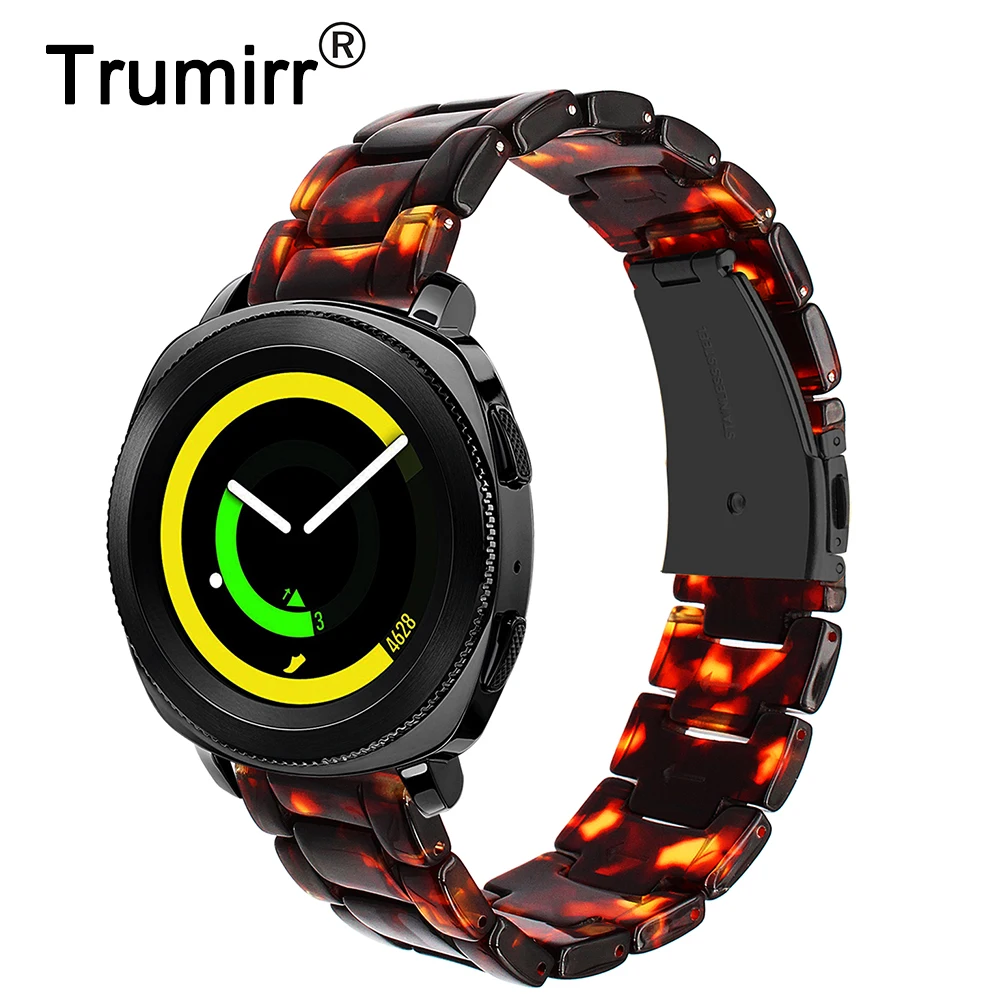 

Resin Watchband 20mm for Samsung Gear Sport R600 Gear S2 Classic R732/R735 Quick Release Watch Band Steel Clasp Strap Wristband
