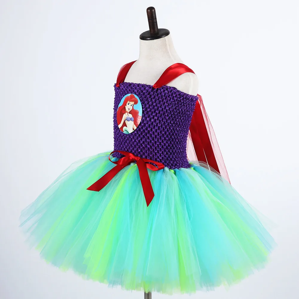 Princess Girls Birthday Party Tutu Dress Cartoon Costume Handmade Halloween Kids Fluffy Cosplay For Pageant Photo props | Детская одежда