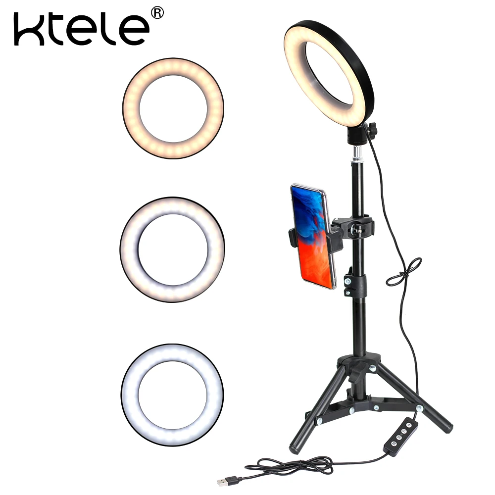 KTELE 6 &quotСелфи кольцо свет с штатив подставка для YouTube видео и макияж держателем