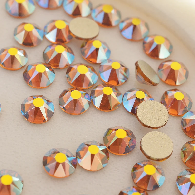 

Flat Back Rhinestone 2088 Crystal Strass 16 Cut Face Crystals Topaz AB ss20 4.6-4.8mm Nail Art Rhinestones