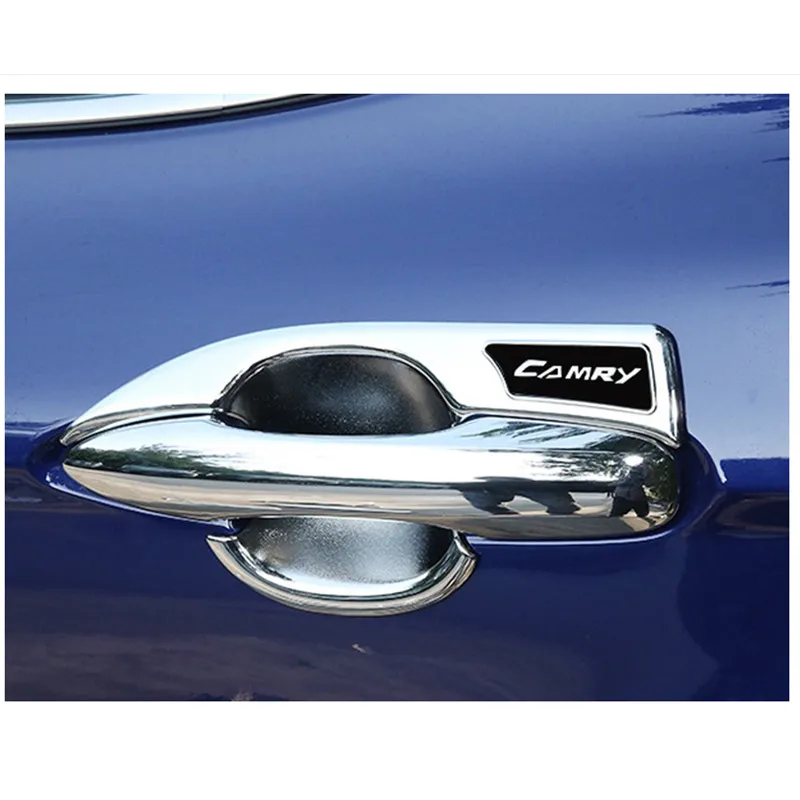 Protect Decorative Accessories For Toyota Camry 2018 Car Door Handle Cover And Bowl Abs Chrome 4Pcs Styling | Автомобили и