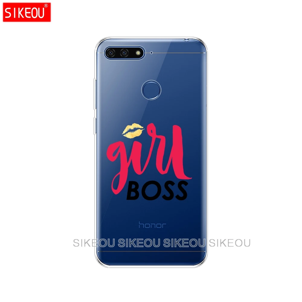 Силиконовый чехол для телефона Huawei Honor 7A PRO 7C Y5 Y6 Y7 Y9 2017 2018 Prime Cute girl boss защитный с