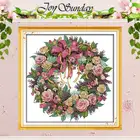 Набор для вышивки крестом венок из роз, 11CT, 14CT