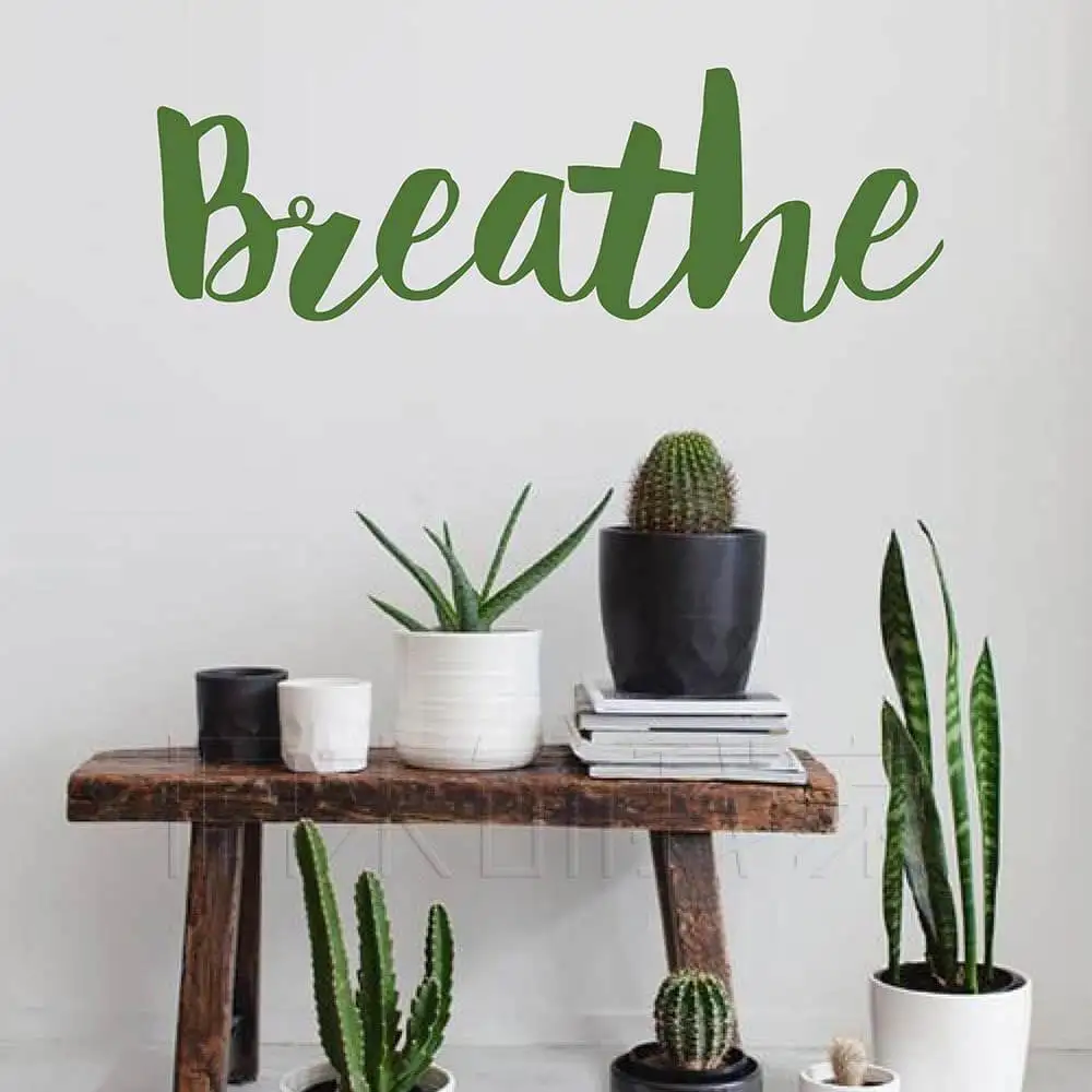 

Breathe Motivational Words Decal Breathe Wall Quotes Sticker Breathe Lettering Wall Sticker 789Q