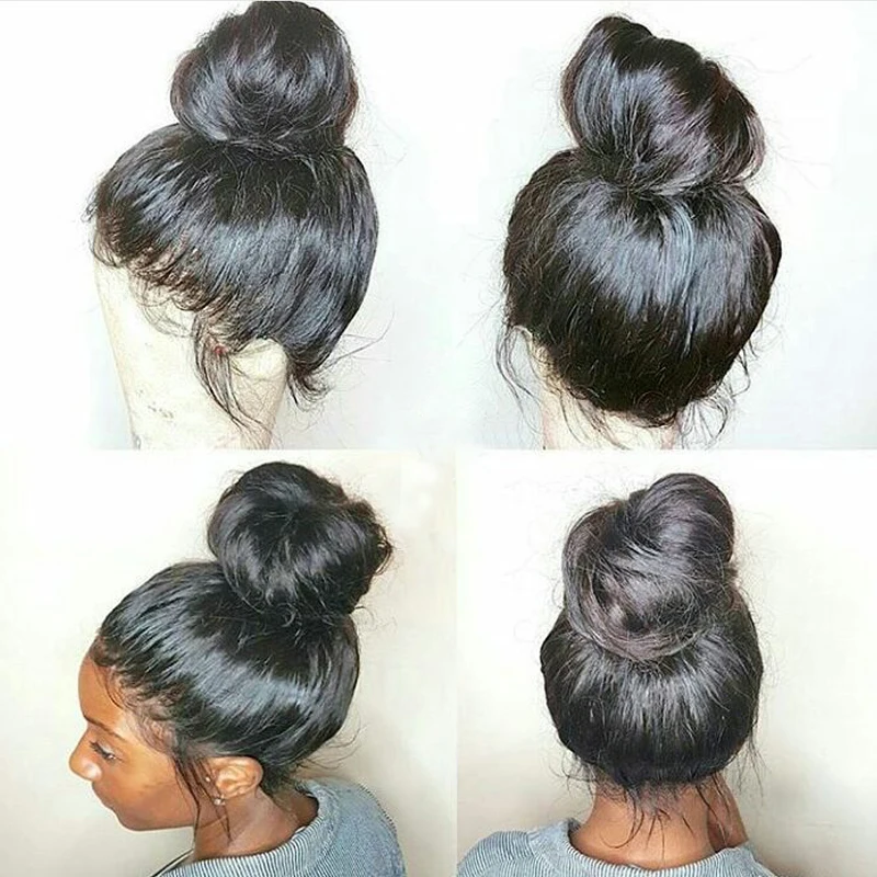 Волнистые бесклеевые полные парики человеческих волос шнурка бразильские