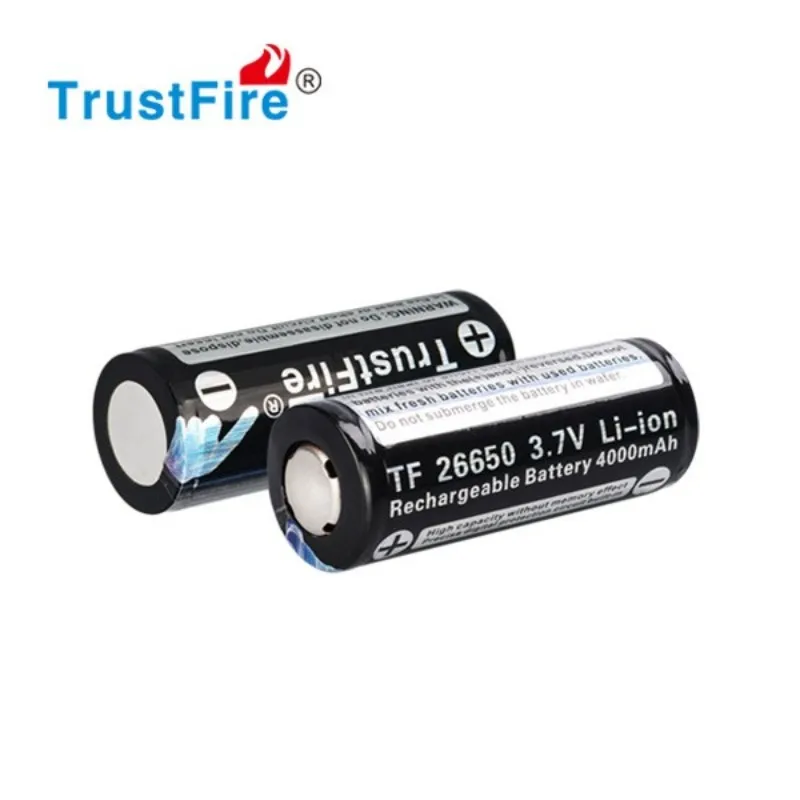 TrustFire 26650 3 7 V 4000mAh литий-ионный аккумулятор высокой емкости с PCB защитой для