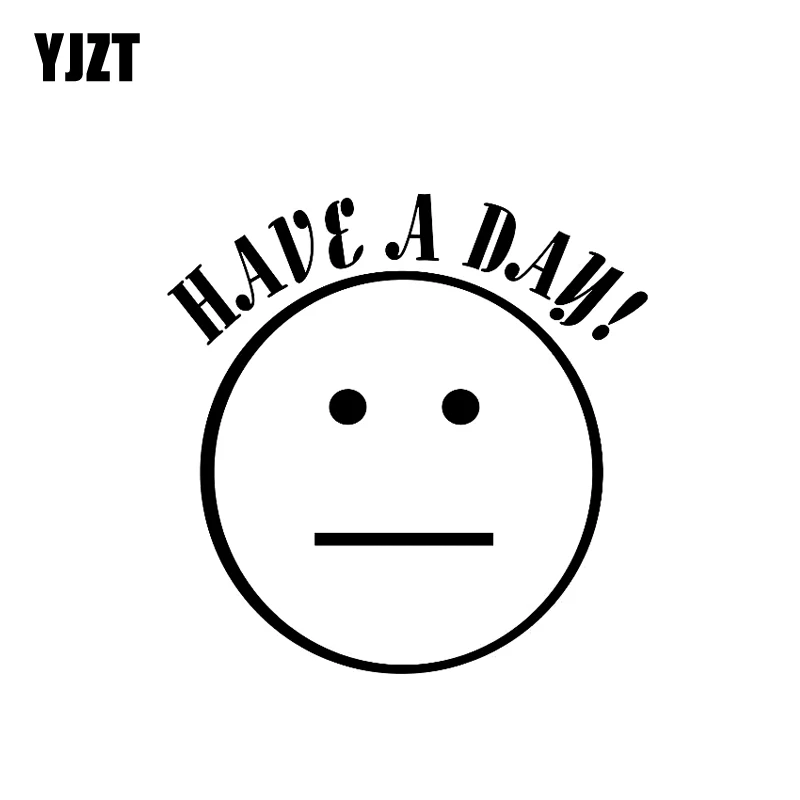 

YJZT, 13,5 см * 13,5 см, день смайлика, мультяшная виниловая наклейка, автомобильная наклейка, черный/серебристый цвет