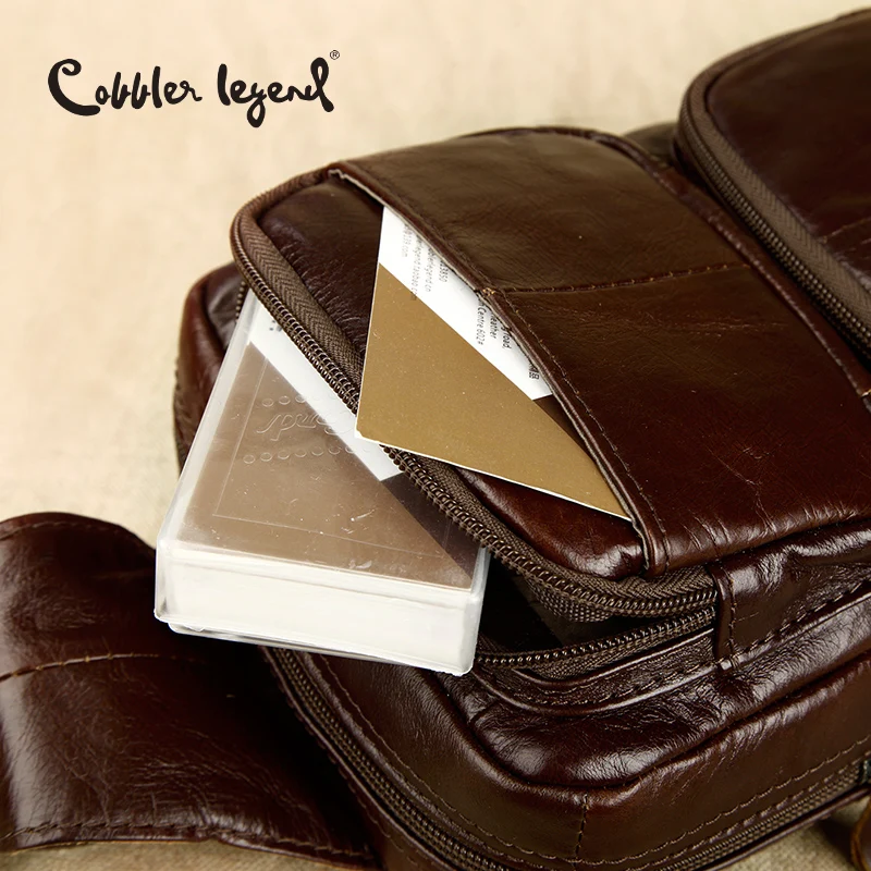 Cobbler Legend классический узор натуральная кожа мужская сумка через плечо грудь