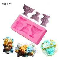 gadgets pot vase set silicone mold fondant chocolate melte candy mold cake cupcake sugar cookie decoration best quality mold