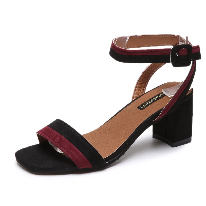Summer fashion ankle strap gladiator high heels roman sandals women block open toe ladies party shoes sandales femme | Обувь