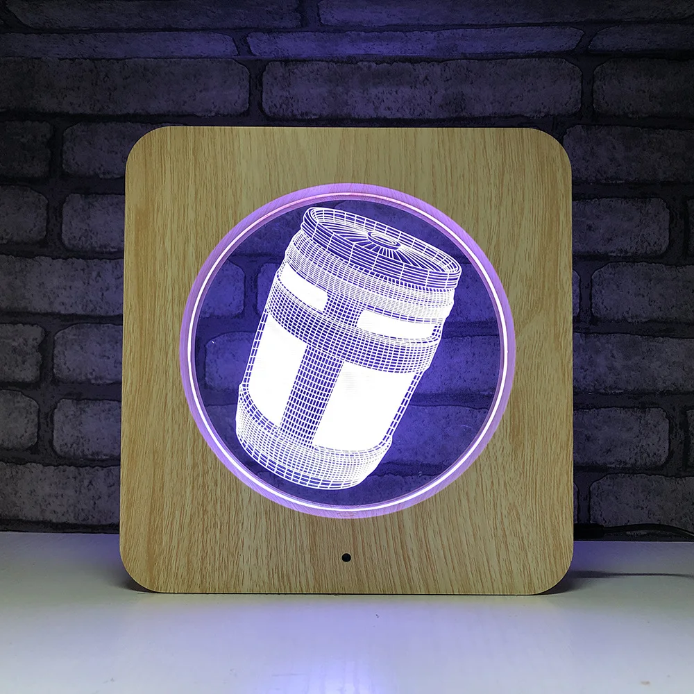 Chug твердого английского фарфора 3D светодиодный светильник Пластик ABS зерна на