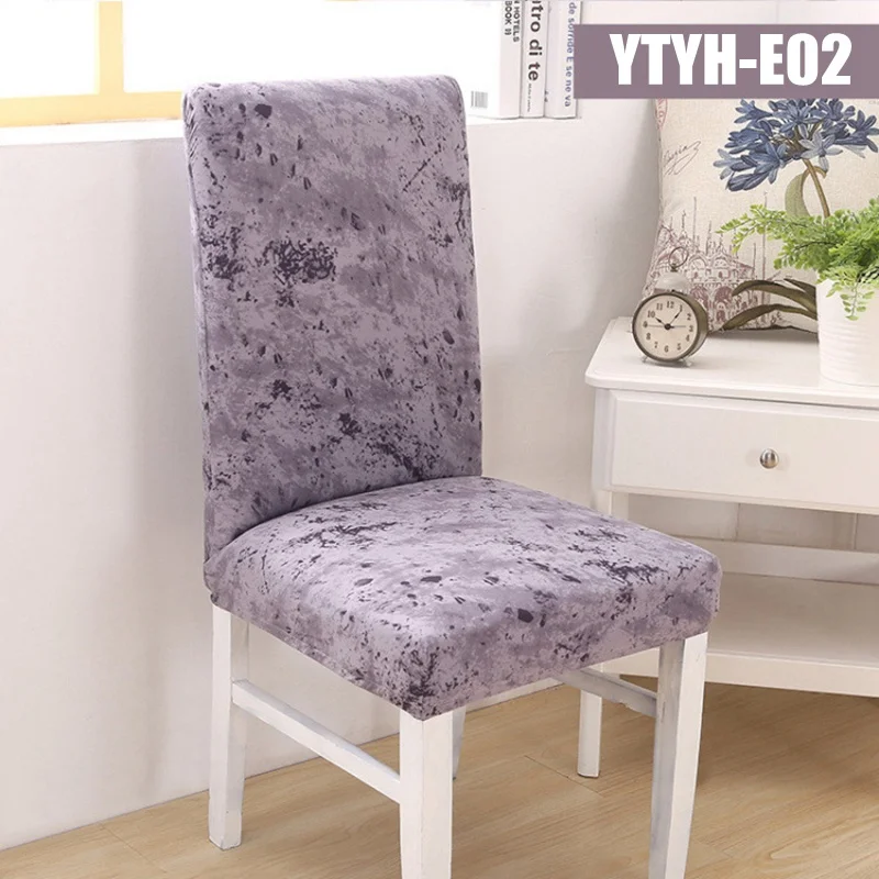 YTYH-E02 Высокоэластичные Чехлы для кухонных обеденных стульев из спандекса со спинкой, чехлы для сидений для гостиничных офисных компьютерных стульев, чехлы для стульев Funda Silla - Color: YTYH-E02