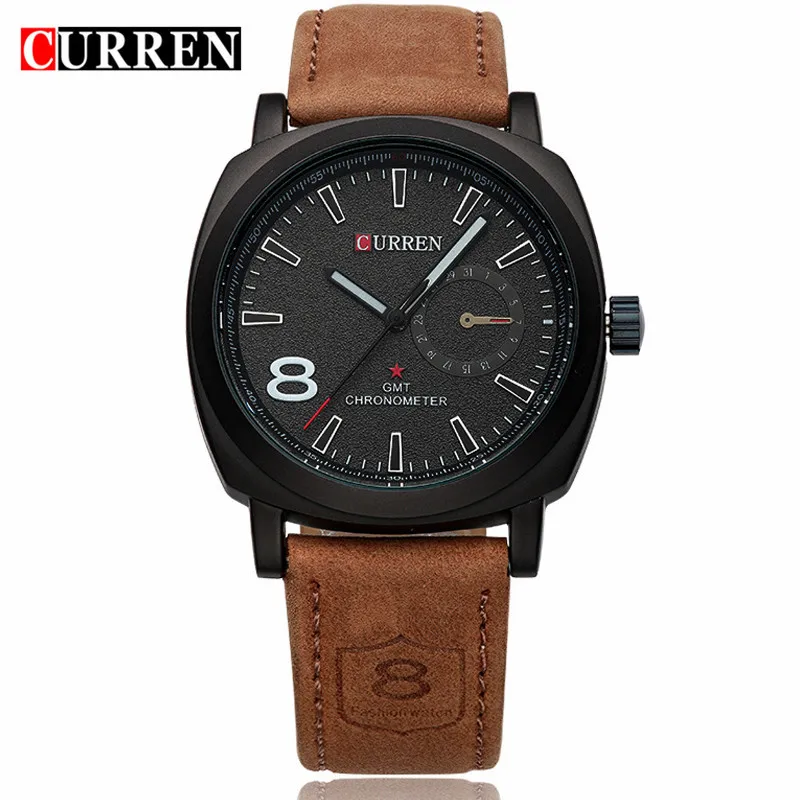 CURREN Luxury Brand Men Quartz Luminous Watch Fashion Sport Leather Strap Wristwatches Relogio Masculino Free Shipping Date 2018 | Наручные