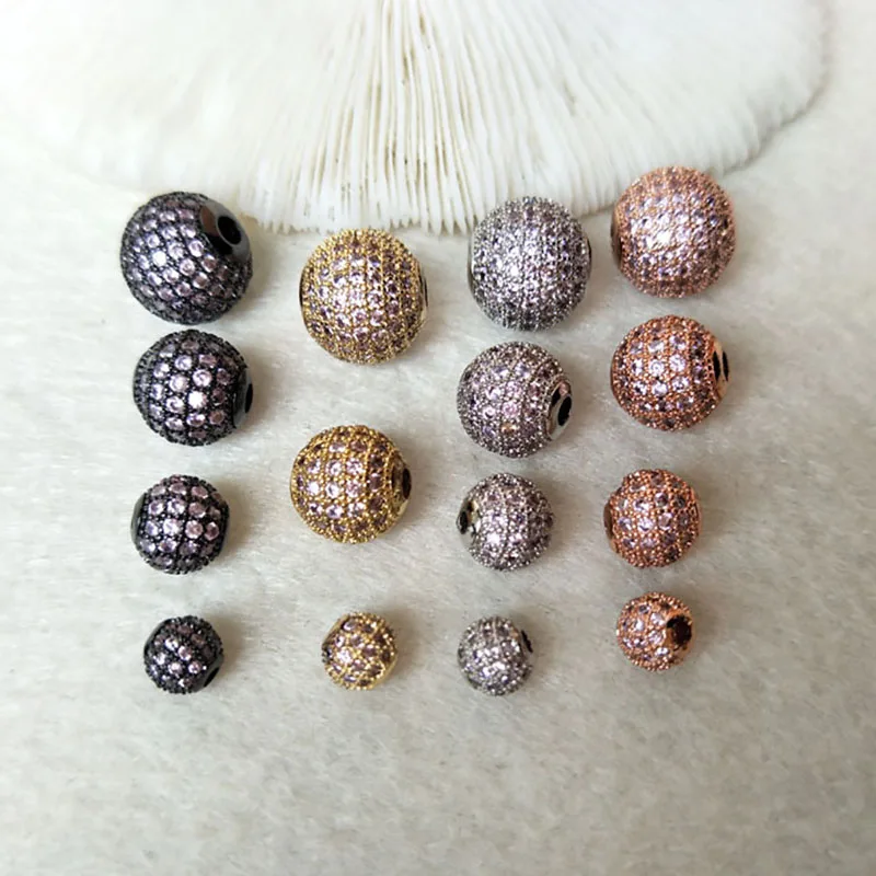 

5 Pieces Micro pave pink CZ zircon crystal Connector round Beads for DIY Making Bracelet necklace Jewelry Finding BD321