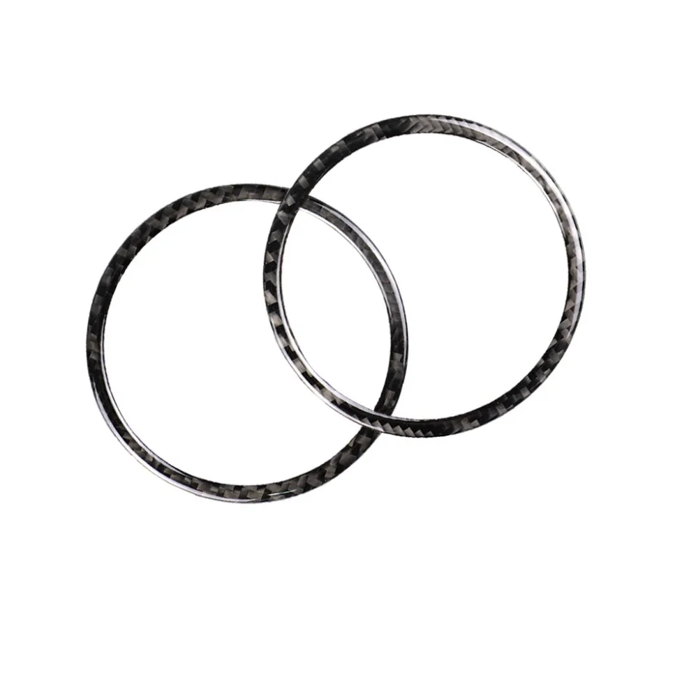 2pcs Carbon Fiber Car Door Audio Speaker Strip Cover Ring 85mm Sticker Interior Accessories For Ford Mustang 2015 2016 2017 | Автомобили и