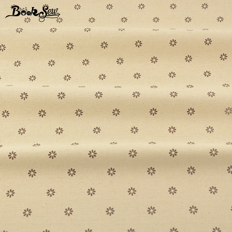 Booksew Sewing Material Tissu Home Textile Tablecloth Pillow Bag Curtain Cushion Zakka Litte Flower Design Cotton Linen Fabric|cotton linen