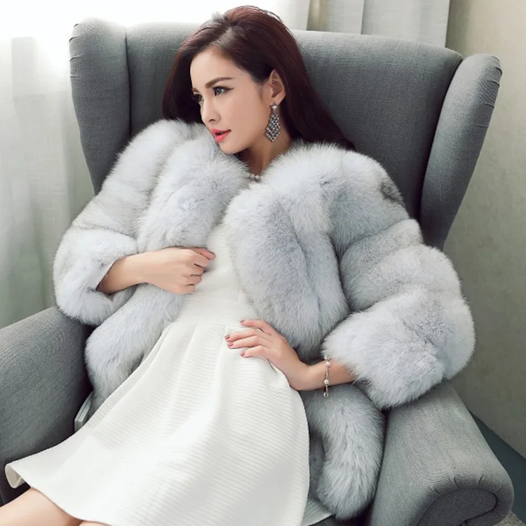 

Шуба женская из искусственного меха, длинная, в полоску, зимняя, 2016