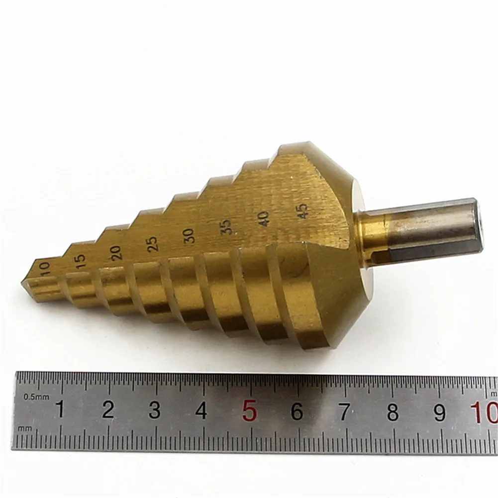 Прочный 10/45 мм Многофункциональный титановый HSS ступенчатый конусный сверло