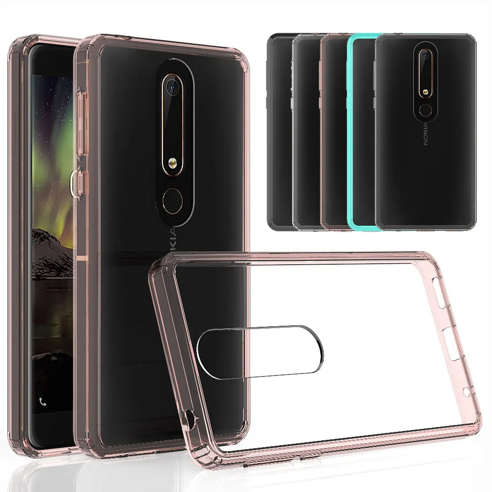 Ультратонкий Прозрачный чехол для Nokia 6 2018 устойчивый к царапинам ТПУ и жесткий