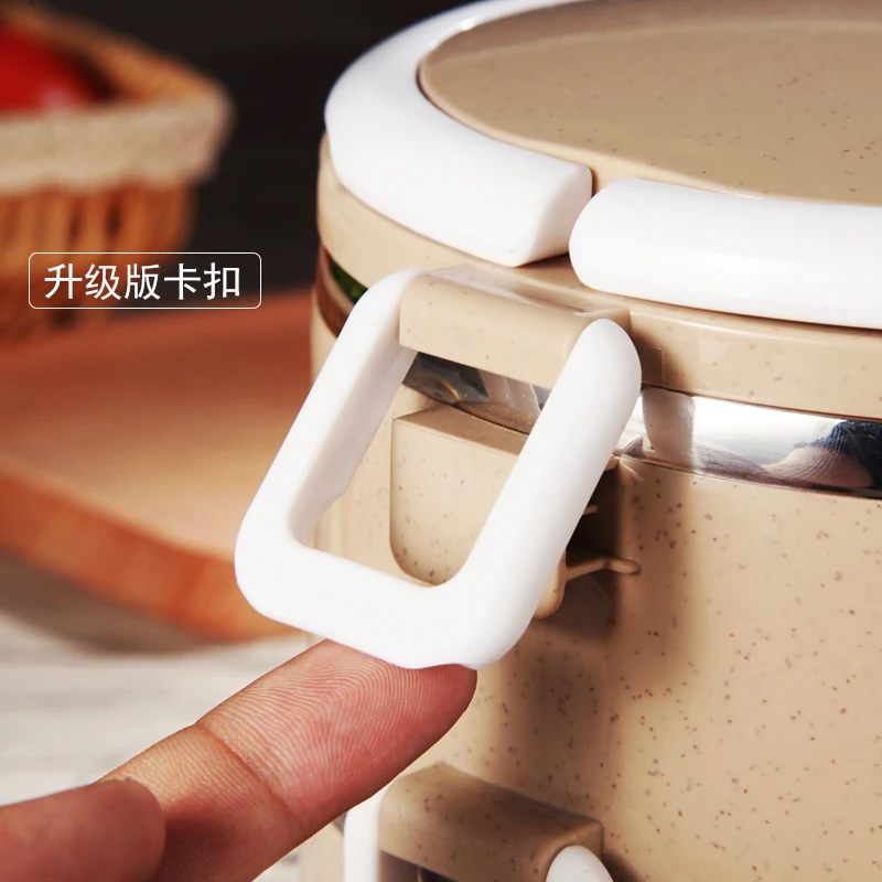 Двухслойный ланчбокс для посуды и тарелок набор из нержавеющей стали зернистая