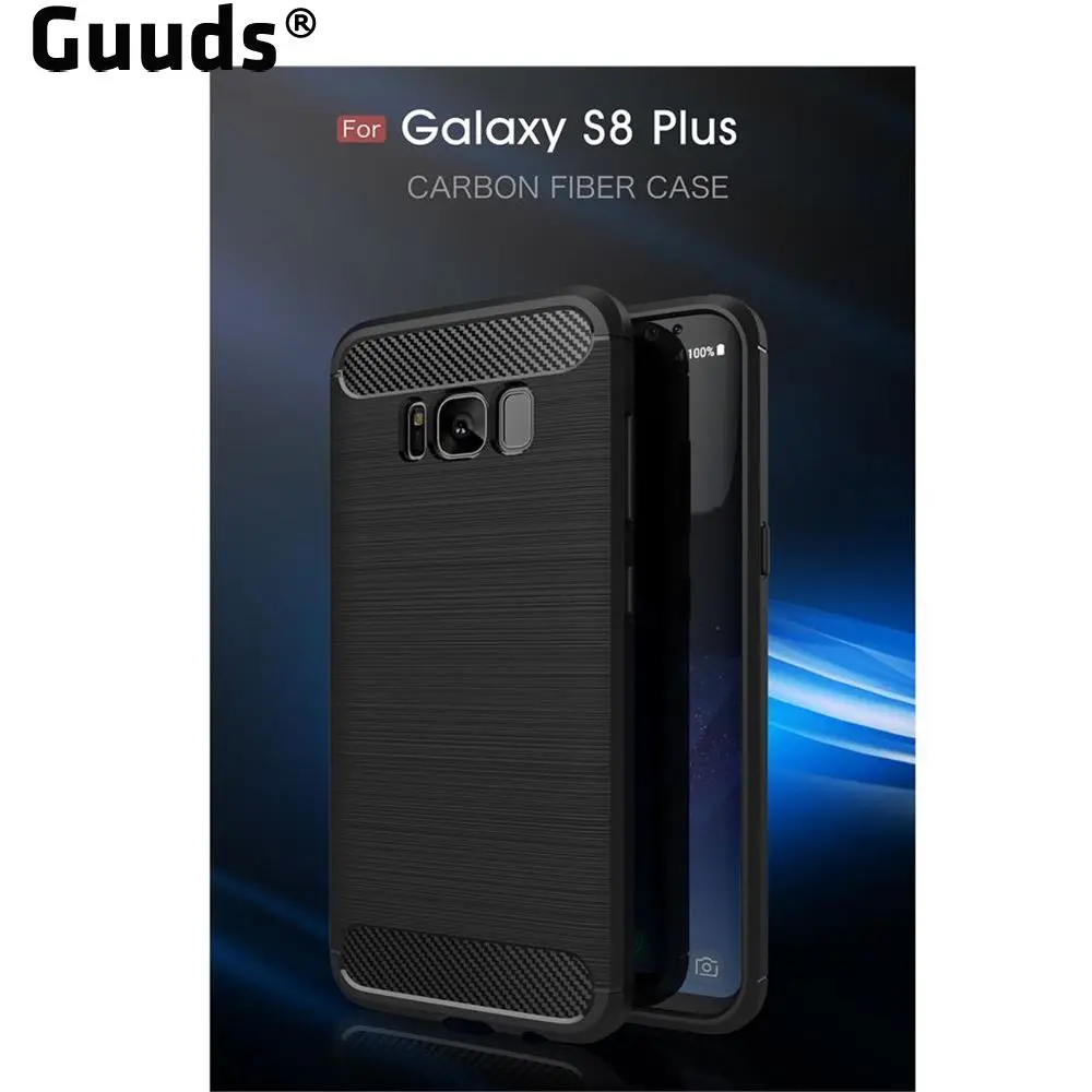 Чехол Guuds для Samsung S8 s8plus Роскошный чехол из углеродного волокна матовый провод