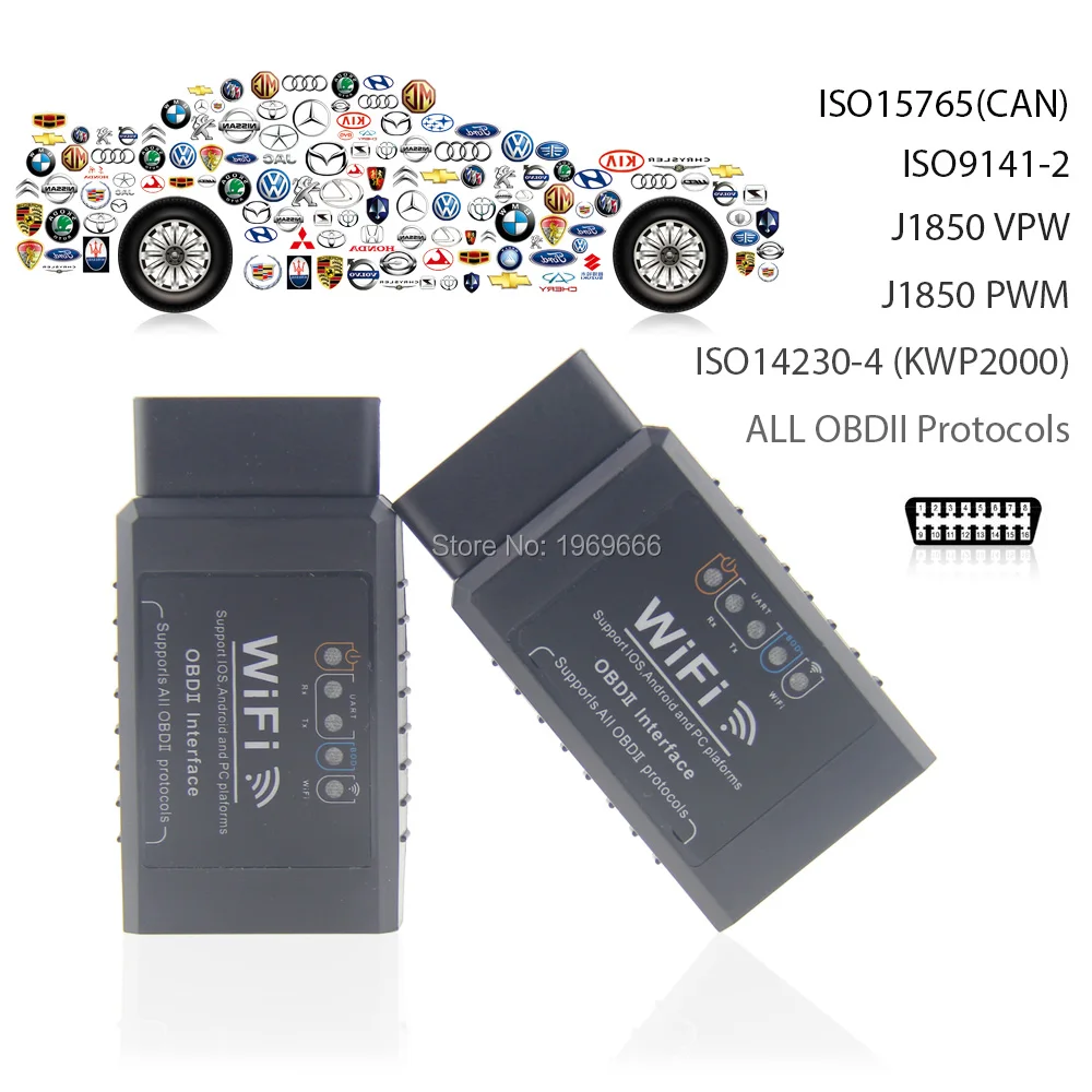 PIC18F25K80 ELM327 wifi V1.5 OBD2 автоматический считыватель кодов Wi-Fi ELM 327 для iPhone iOS Android OBDII Автомобильный диагностический сканер