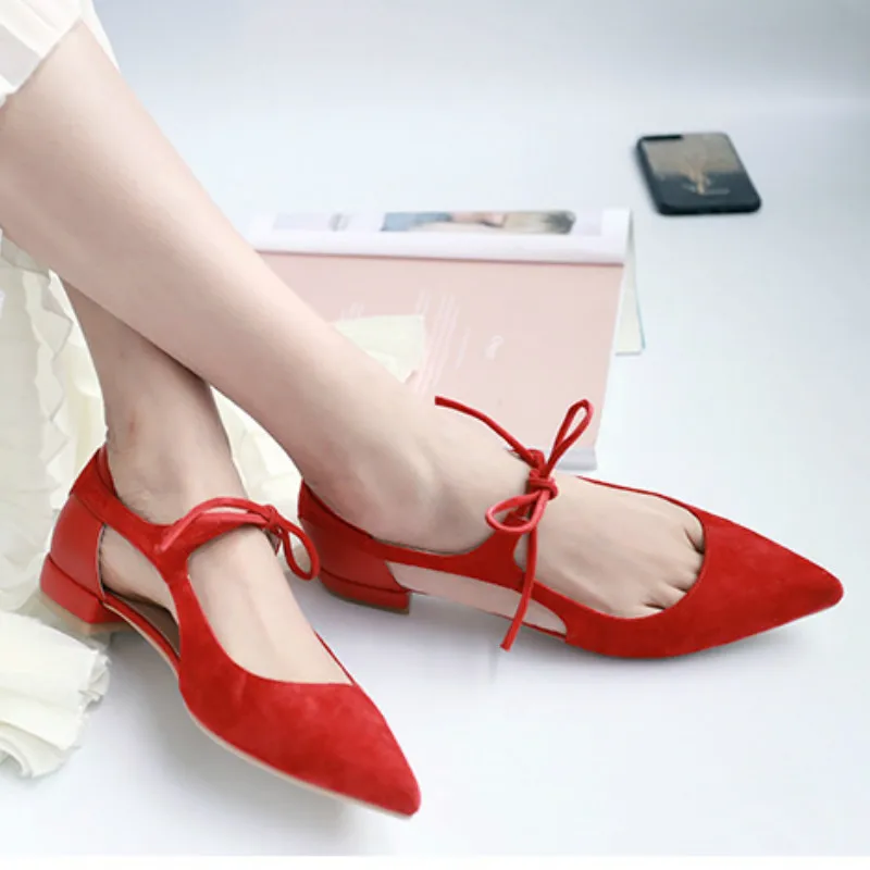 2017 Роскошные женские летние Реального овчины + натуральная кожа плоский каблук