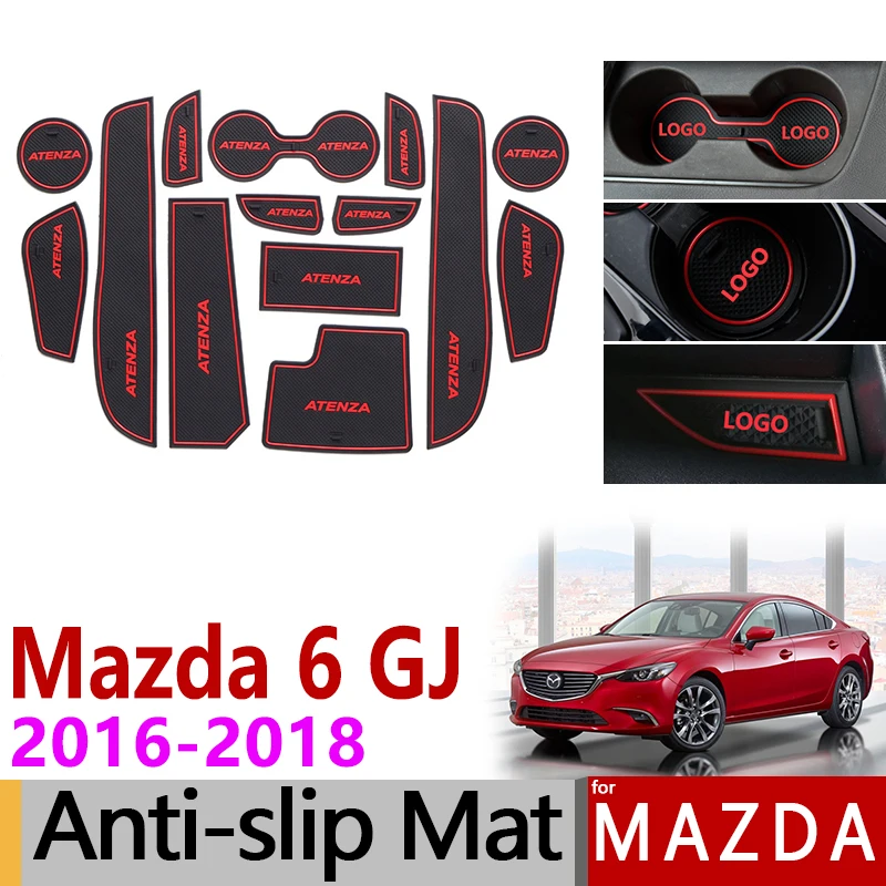 

Anti-Slip Rubber Gate Slot Mat Cup Mats for Mazda 6 2016 2017 2018 facelift GL GJ MK3 Atenza Sedan Wagon Accessories Stickers