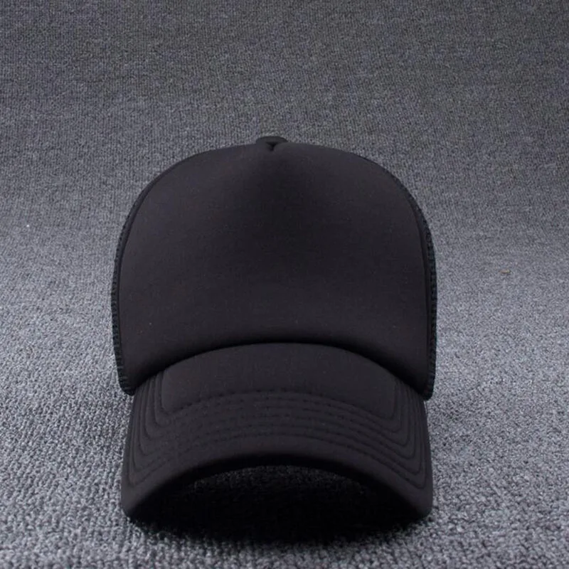 Бейсболка для мужчин и женщин однотонная Кепка в сеточку стиле хип-хоп черная 2017 |