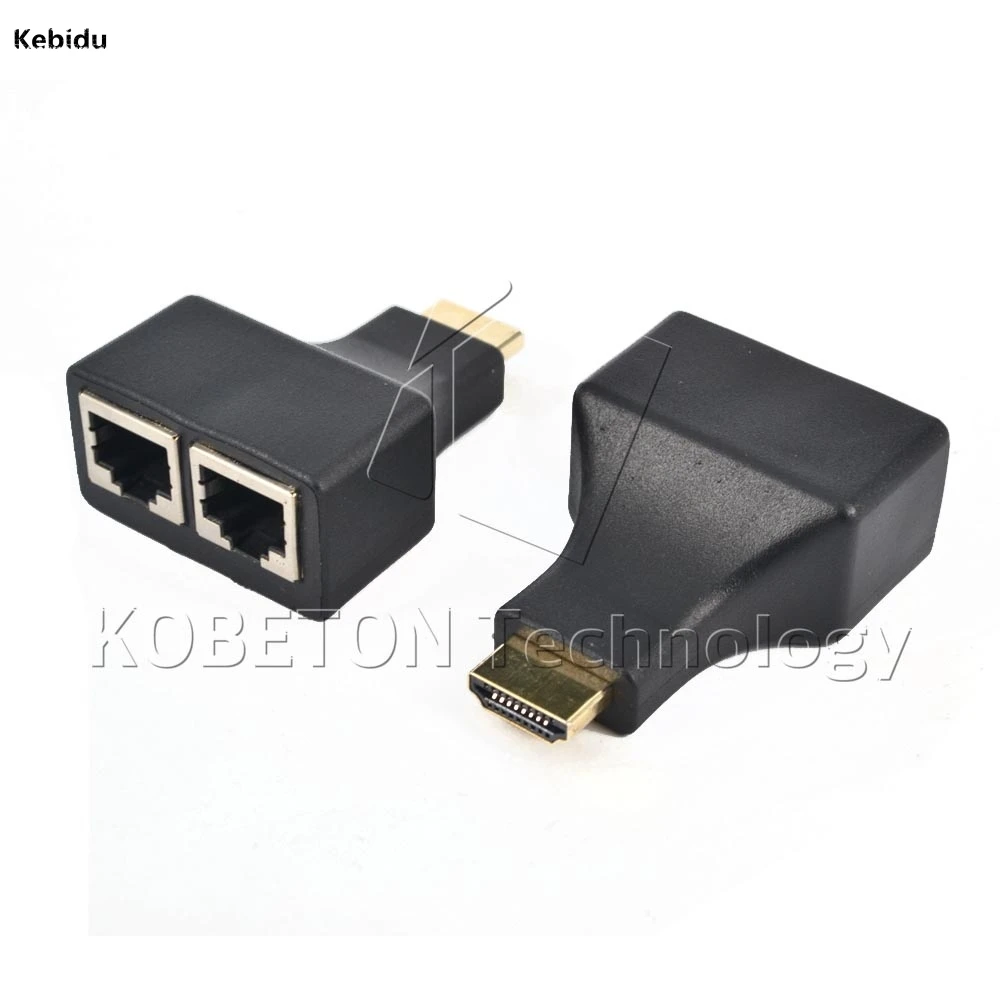 Сетевой удлинитель Kebidu 1 комплект HDMI-совместимый с двумя портами RJ45 Cat 5e / 6 кабель