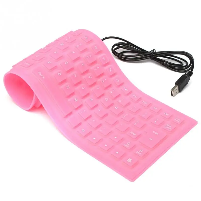 

For Laptop Notebook Portable Flexible Silicone Keyboard Foldable Waterproof Dustproof USB Silent Keys PC Keyboard