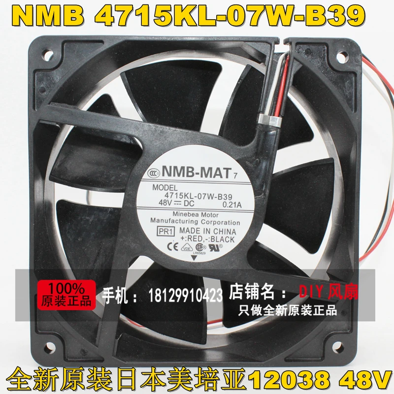 

NEW NMB-MAT Minebea 4715KL-07W-B39 48V 0.21A 12CM 12038 cooling fan