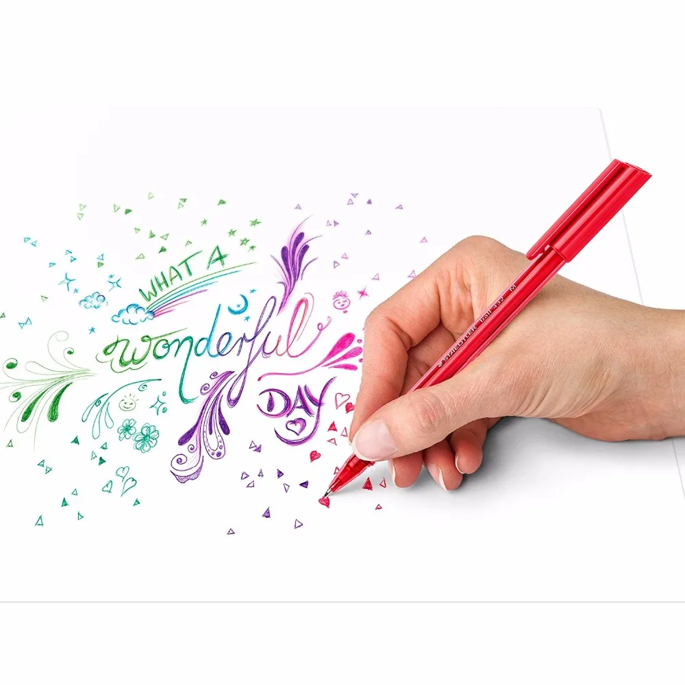 Шариковая ручка STAEDTLER 10 цветов 0 7 мм шариковая с острым носком | Канцтовары для