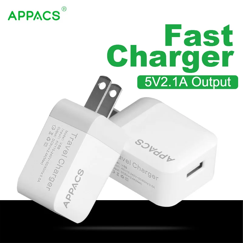 APPACS 5V 2.1A Смарт путешествия USB зарядное устройство адаптер стены Портативный США