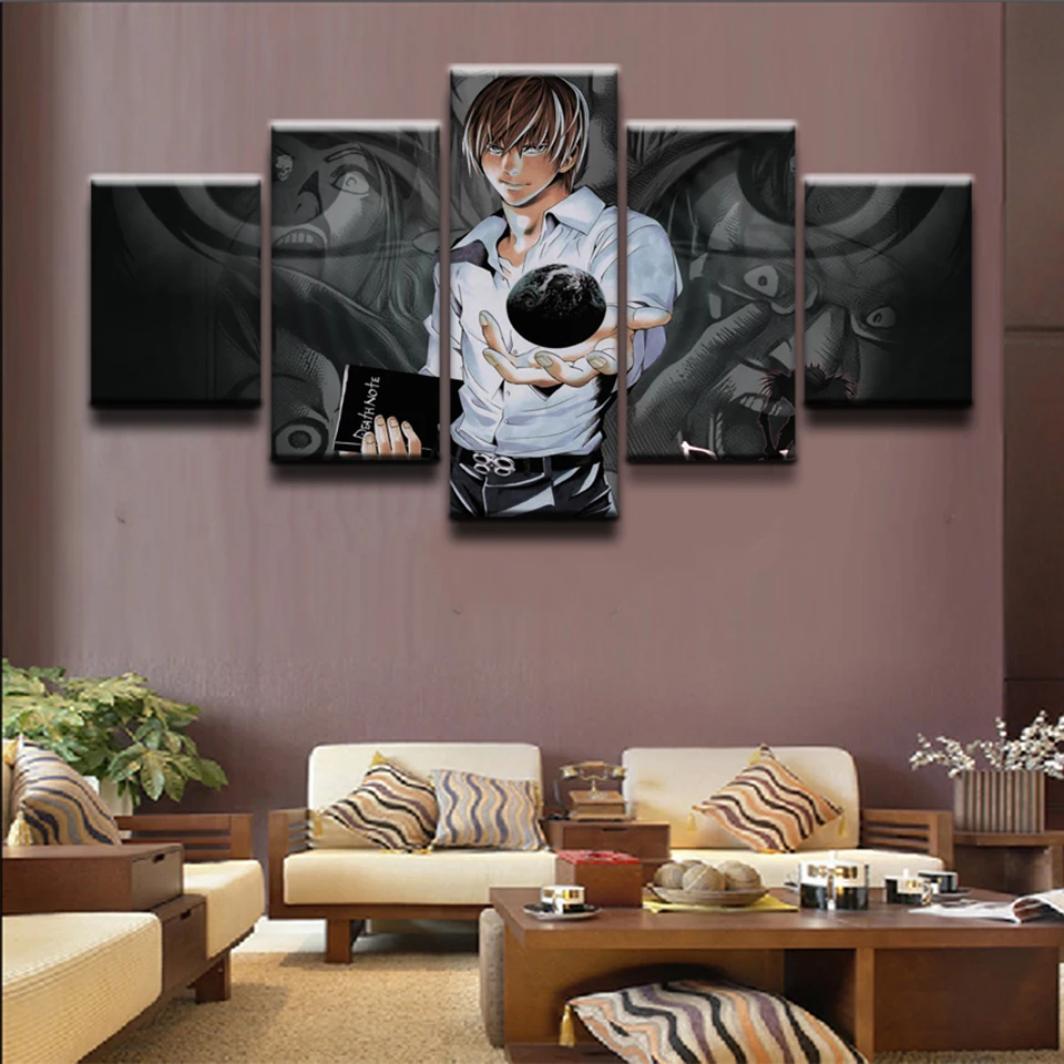 Холст картины Домашний Декор 5 шт. Death Note Картины Wall Art принты современный для