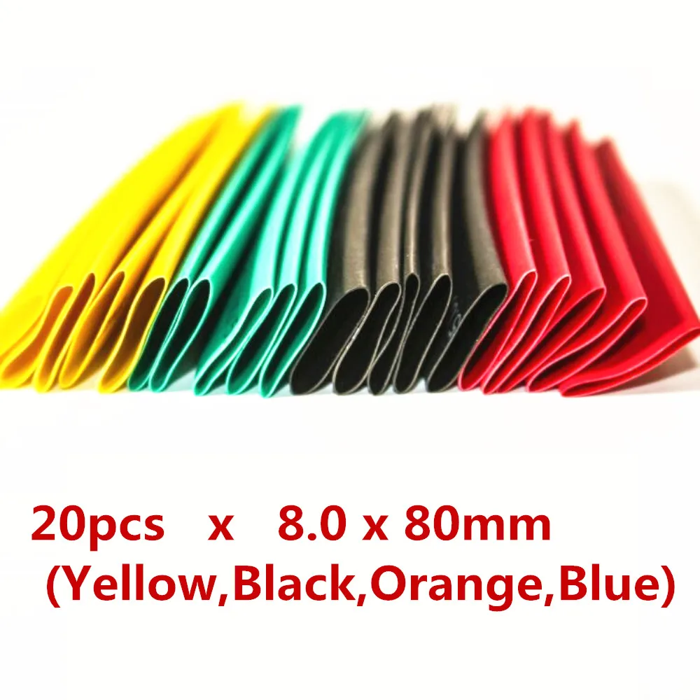 8.0mm20pcs 70/127/164/150/328/530 шт Ассорти Полиолефиновая термоусадочная трубка кабельная муфта Обёрточная бумага провода комплект утепленный термоусадочная трубка - Цвет: 8.0mm20pcs