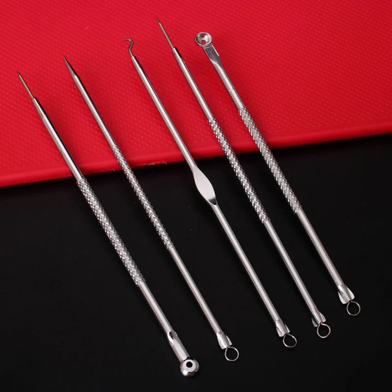 Набор для удаления черных точек прыщей экстрактора 5 шт.|5pcs blackhead|kit acnekit kits |