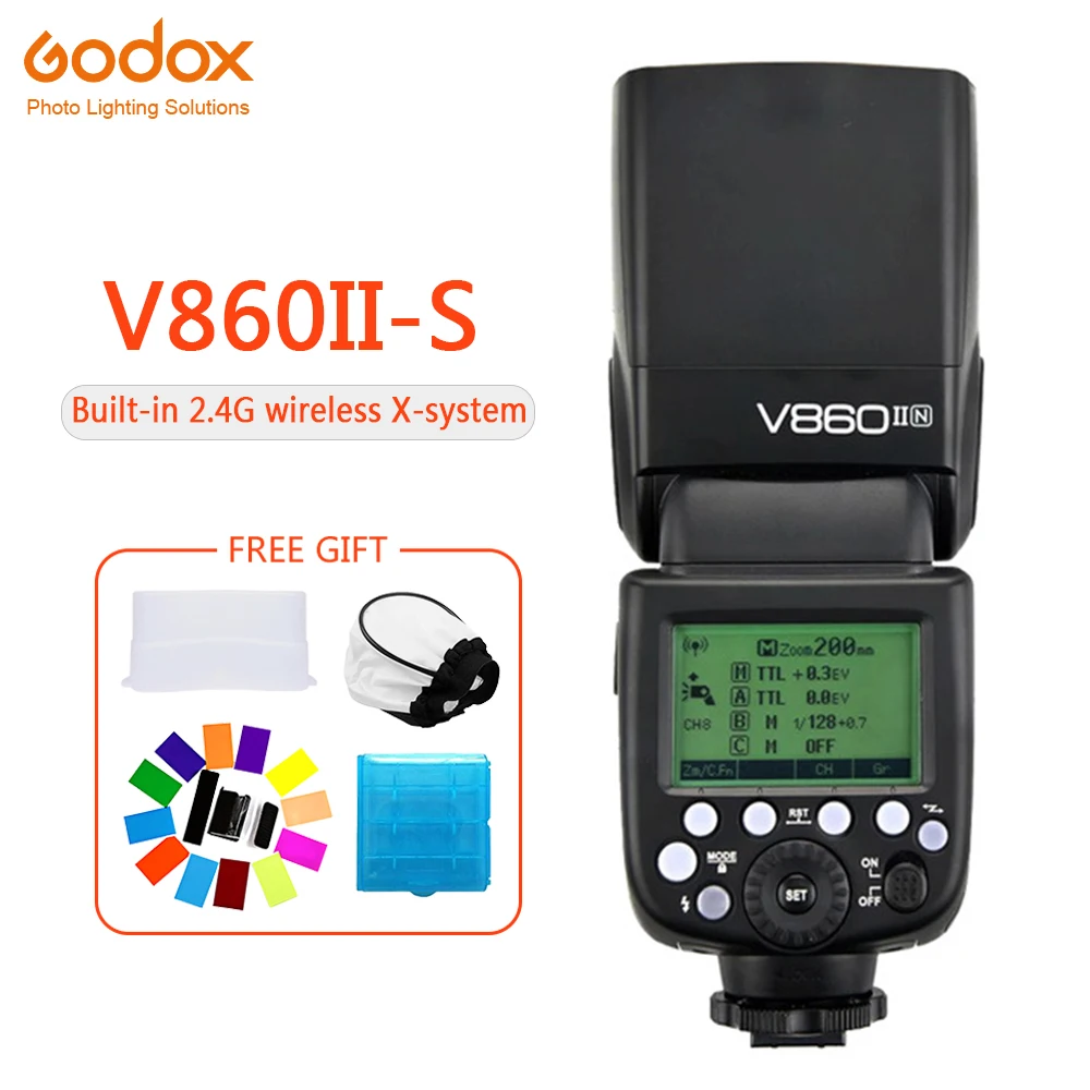 Godox V860II S высокоскоростной 1/8000 2 4G TTL литий ионный аккумулятор Вспышка Speedlite для Sony