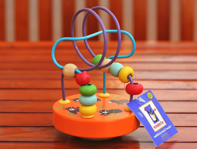 Высокое качество Мини Неваляшка деревянная бисером вокруг Puzzle игрушки Раннее