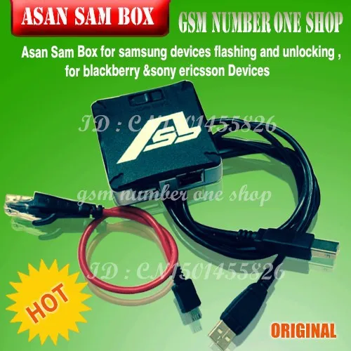 Фото Новая версия коробка asb/AsanSam с 2 шт Кабели для samsung мигает blackberry и Sony Ericsson устройств