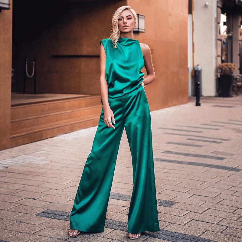 INDRESSME, новинка, стильный комплект из двух предметов, без рукавов, короткий топ с широкими штанинами, свободные, качественные, модные, вечерние, женская одежда