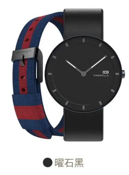 Black Xiaomi Mijiia TIMEROLLS-COB, кварцевые наручные часы, светящийся указатель, нержавеющая сталь, водонепроницаемые часы для мужчин и женщин, роскошные часы - Цвет: Black