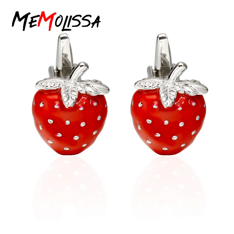 

MeMolissa Strawberry French Shirt Fashion Cufflinks for Mens Brand Cuff link Button Gift High Quality