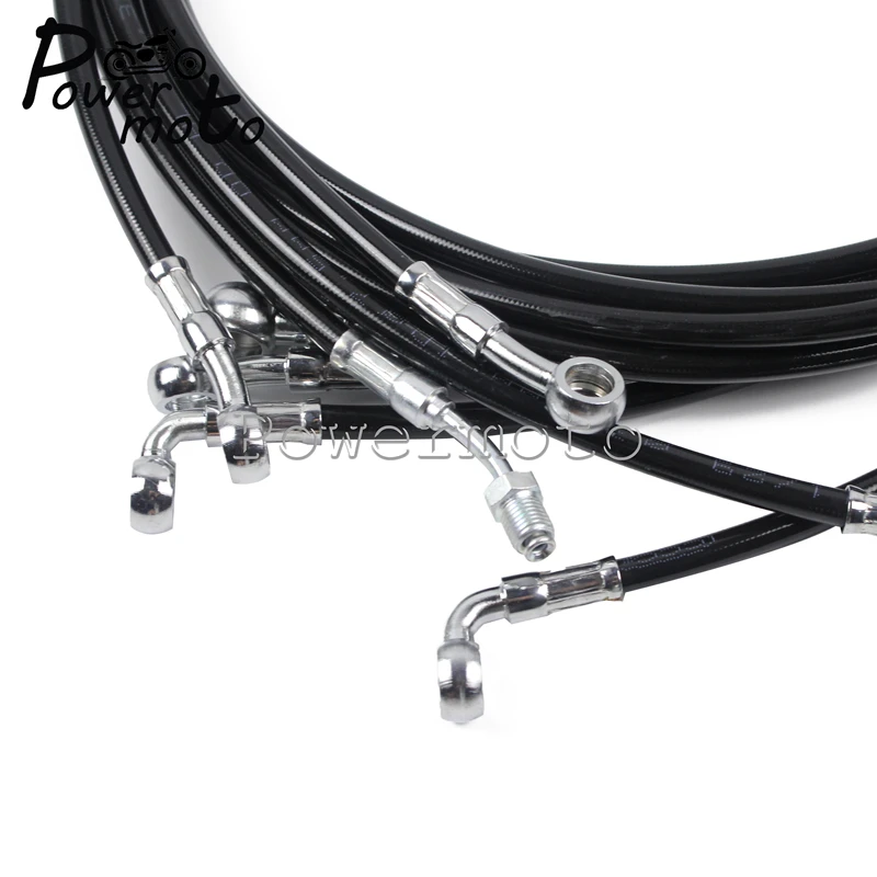Мотоциклетный 10-12 &quotнержавеющий черный руль APE Cable комплект тормозной линии для