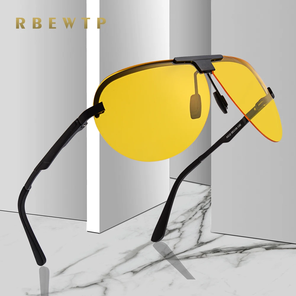 

RBEWTP Vintage Retro Men's Sunglasses Polarized Driving Night Vision Sun Glasses oculos Male Eyewear Accessories For Men/Women