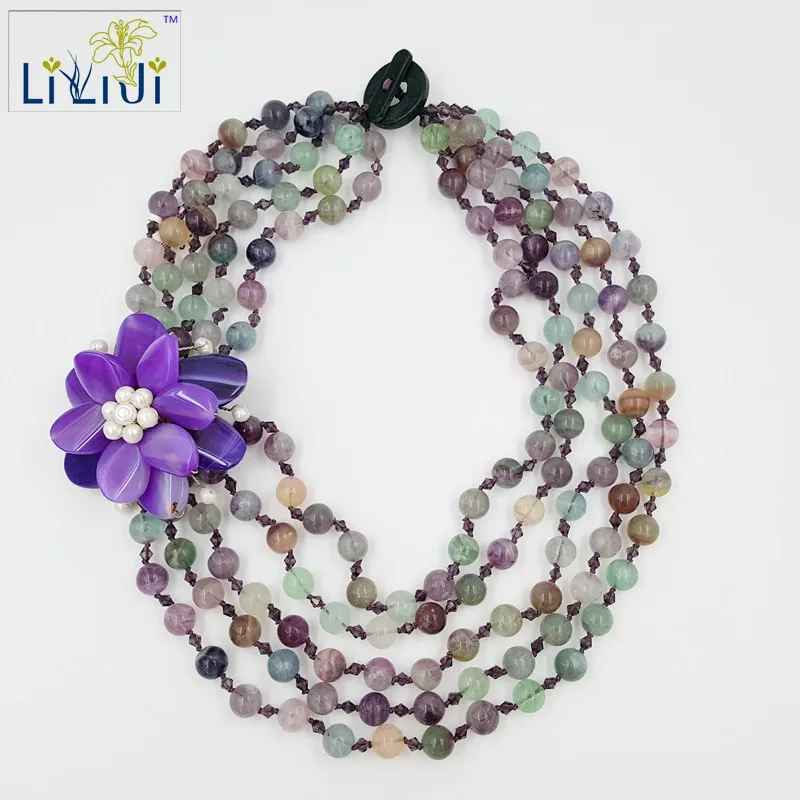 Натуральный флюорит 10 мм круглые бусины Фиолетовый Агат ручной работы большой