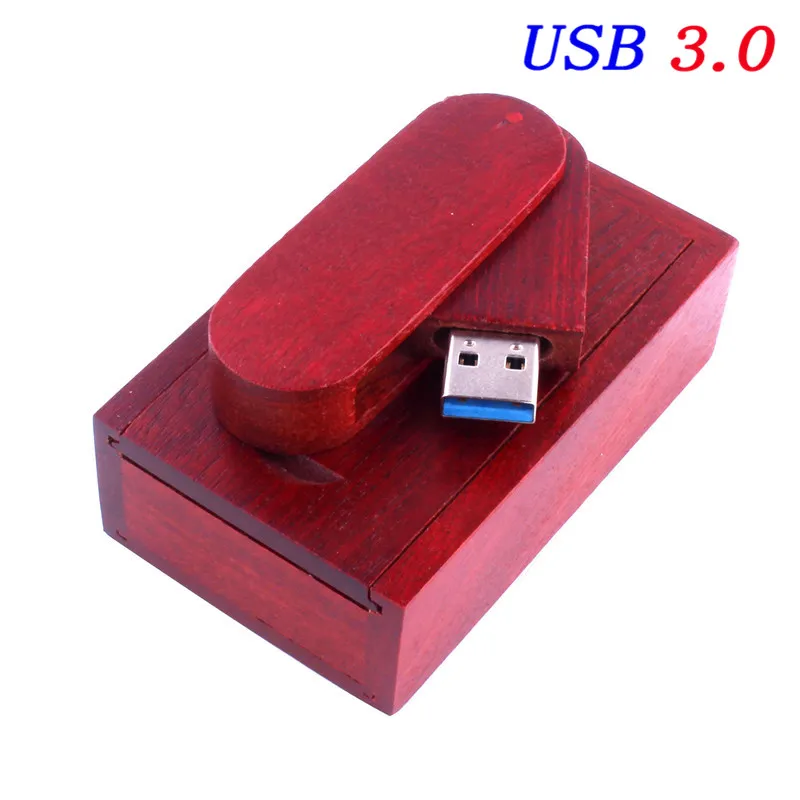 JASTER USB 3,0 лого заказной вращающийся деревянный USB флэш-накопитель Флешка карта памяти, Флеш накопитель 4 ГБ 16 ГБ 32 ГБ 64 Гб usb creativo - Цвет: Rose with box